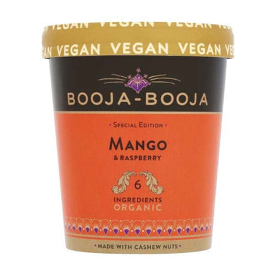 Booja-Booja Organic Ice Cream - Mango & Raspberry 465ml - FROZEN