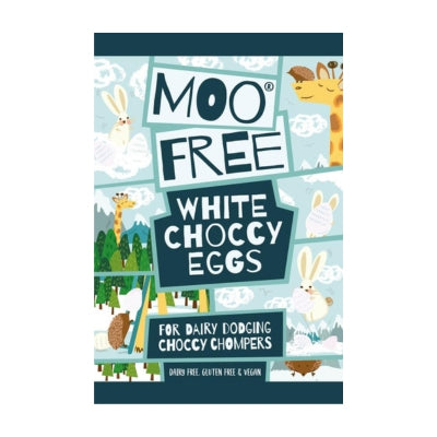 Moo Free White Choccy Mini Solid Eggs Bag 80g