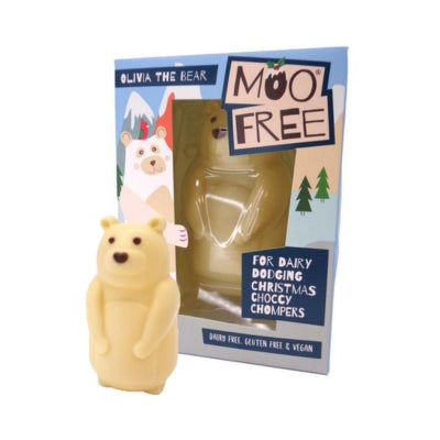 Moo Free White Choc Olivia the Bear 80g