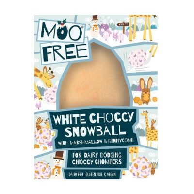 Moo Free White Choccy Snowball - Marshmallow & Bunnycomb 65g