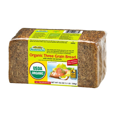 Mestemacher Organic Three Grain Bread 500g