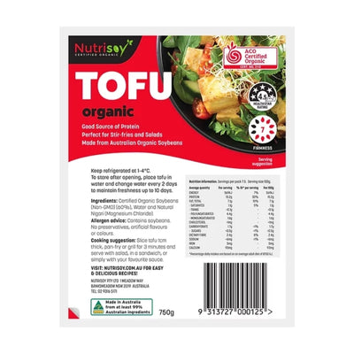 Nutrisoy Tofu - Certified Organic - Large Tofu 750g - CHILLED