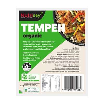 Nutrisoy Tempeh - Certified Organic Tempeh 300g - CHILLED