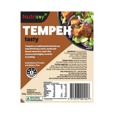 Nutrisoy Tempeh - Tasty Tempeh 300g - CHILLED