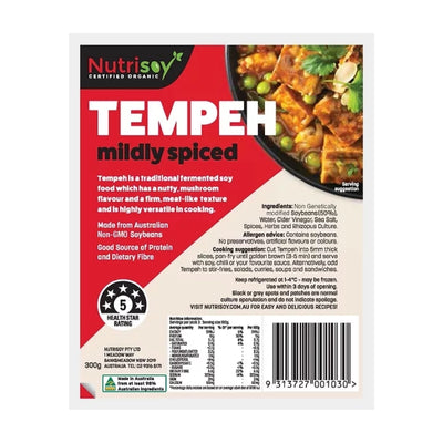 Nutrisoy Tempeh - Mildly Spiced Tempeh 300g - CHILLED