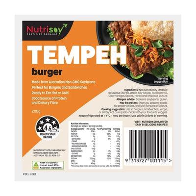 Nutrisoy Tempeh Burger 200g - CHILLED