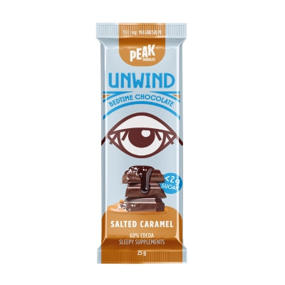 Peak Chocolate UNWIND Bedtime Chocolate Bar SALTED CARAMEL25g