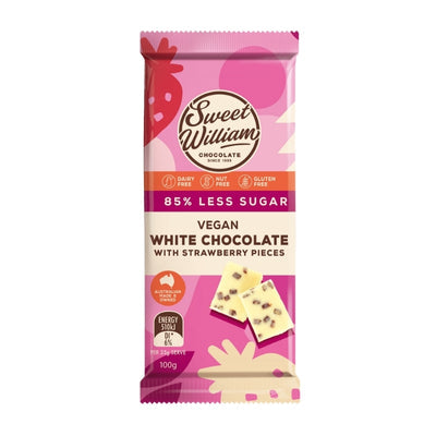 Sweet William White Chocolate with Strawberry 100g