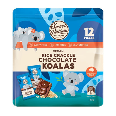 Sweet William Rice Crackle Chocolate Koala Sharepack 12 pack 180g