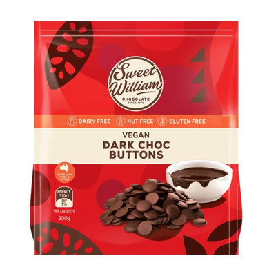 Sweet William Dark Choc Baking Buttons 300g