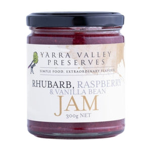 Yarra Valley Preserves - Jam Rhubarb, Raspberry and Vanilla Bean 300g